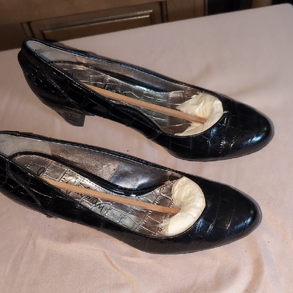 Sam Edelman Shoes - Sam Edelman Black Croc-Patterned Heels